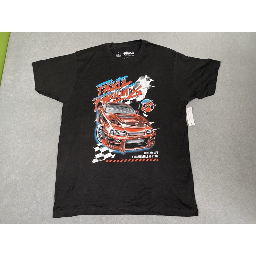 Fast & Furious graphic Print Toyota Supra Black T-Shirt Size L (42/44)